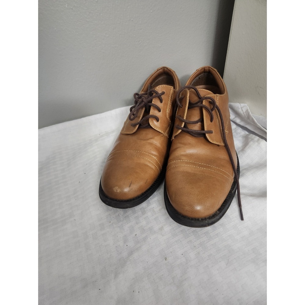 George Mens Tan Brown Cap Toe Oxford Dress Shoes Size 7.5 Business Casual